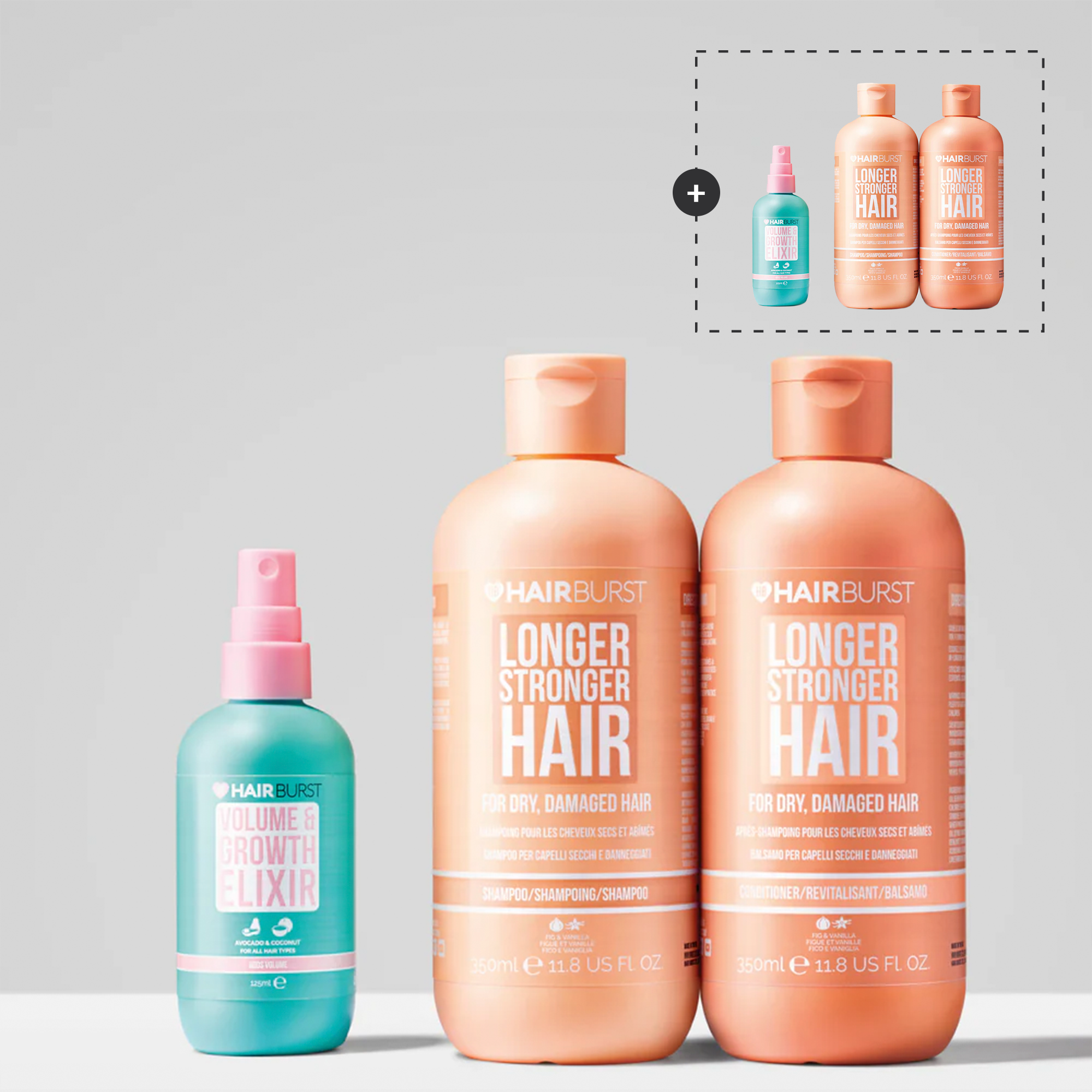 Trio cheveux plus longs et plus forts